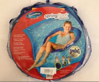SWIMWAYS SPRING FLOAT PAPASAN #13815 NEW SOLID RED OR BLUE