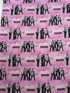 Camp Rock Band & Logo, Childrens Fabric Cheater Quilt Top Material 