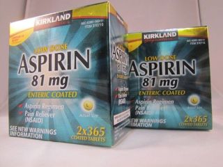 1460 Kirkland Low Dose Aspirin 81mg Costco Brand Enteric Coated Tabs