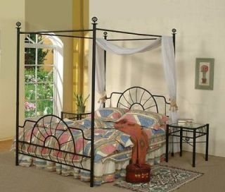 Black Metal Sunburst Canopy Bed Full Size (Bed) Frame