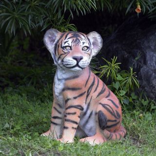 Wild Beauty Tiger Cub Statue . Home Yard & Garden Decor Display 
