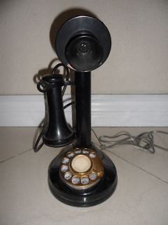   Black Candlestick Telephone with Dialer and Cable Made in Japan