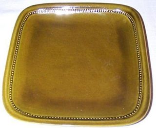 Set (6) Hoganas Sweden OLD HOGANAS Olive Green Plates