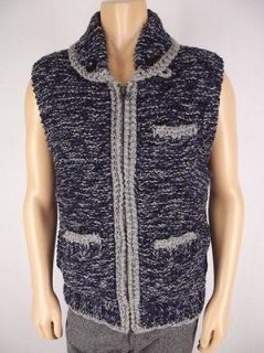 WINGS + HORNS New Hand Knit Cowichan Sweater Vest L Wool Fall Winter 
