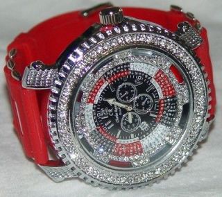   RED BAND 50 CENTS TECHNO KING ICED OUT WATCH HIP HOP LIMITED 787