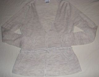 WORTHINGTON Cardigan/Sweater Womans size L Large/12 14 Beige Belted