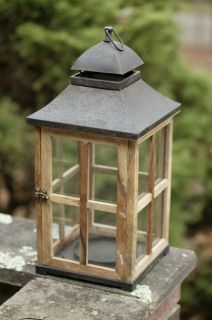   Lighthouse Wood & Metal Candle Lantern Home Garden Decor Centerpiece