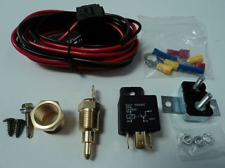 ELECTRIC FAN WIRING INSTALL KIT COMPLETE THERMOSTAT 50 AMP RELAY 185 