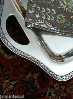   Silver Large Unique W.M Mount Tray International Silver Co / Wilcox