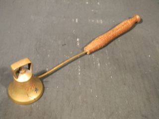 Old India Sarna Brass Bicentenial Candle Snuffer with Wooden Handle 