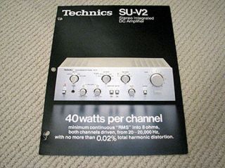Technics SU V2 integrated amplifier brochure catalogue