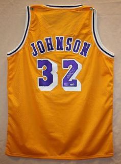 Magic Johnson Autographed LA Lakers Gold Jersey Authenticated by AAA