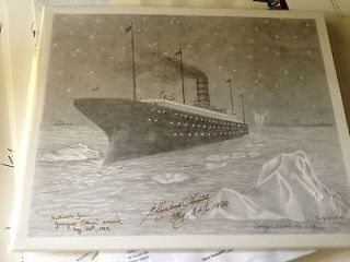    Ltd Ed Print of the Carpathia Rescuing Survivors of Titanic Signed