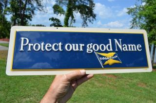 VINTAGE GOODYEAR TIRES FLAG SIGN PROTECT SUPER NOS COLLECTABLE PC 