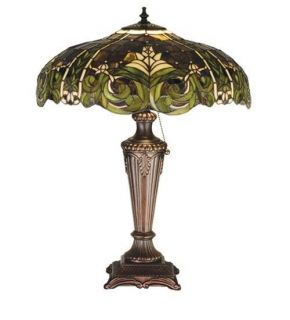 Austrian Tiffany Style Lamp German European Green Light Antique 