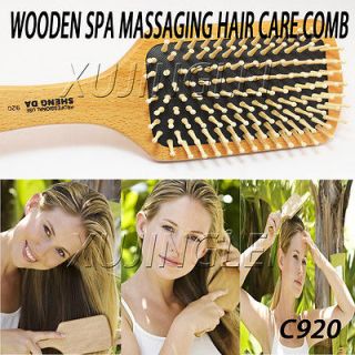   Wooden Paddle Brush Wooden Hair Care Spa Massage Comb Anti static Comb