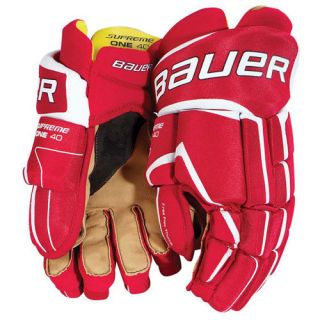 New Bauer Supreme One40 Hockey Gloves   Sr   Red