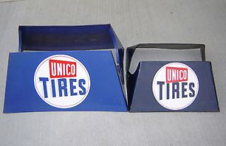 Vintage Unico Tire Stands Two Sided Sign Display Rack Gas Service 