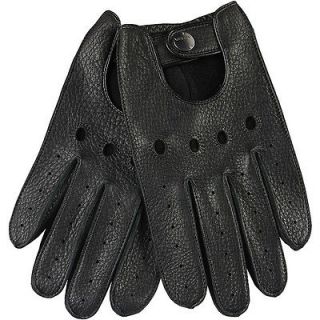   ELMA Mens unlined Deerskin leather driving Gloves cutout at back
