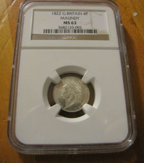   ENGLAND GREAT BRITAIN 4 PENCE NGC MS 63 MAUNDY W@W make an offer