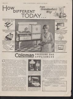 FA 1931 COLEMAN HOUSEHOLD APPLIANCE KITCHEN STOVE OVEN AD