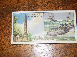 WILLSS CIGARETTES TABACCO CARD CLEOPATRAS NEEDLE 4TH SERIES OF 50