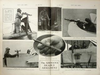 1915 WWI ~ FRENCH AIRFORCE FARMAN BIPLANE WEAPONS BOMBS FLECHETTE 