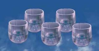 BRAND NEW CLEAR TOMMY BAHAMA PLASTIC SHOT GLASSES Reuseable