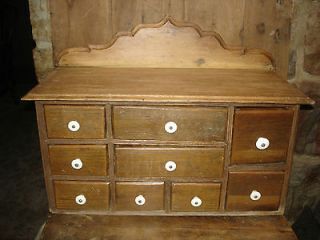 19th C EARLY OLD ORIGINAL SPICE CHEST CUPBOARD APOTHECARY CABINET FOLK 