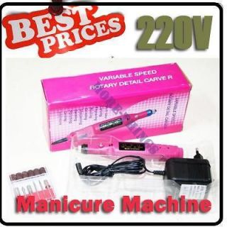   Electric Nail Art Drill File Manicure Machine Tool+Bits 
