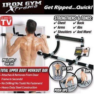 IRON GYM TOTAL UPPER BODY WORKOUT BAR. GET STRONG. GET RIPPED 