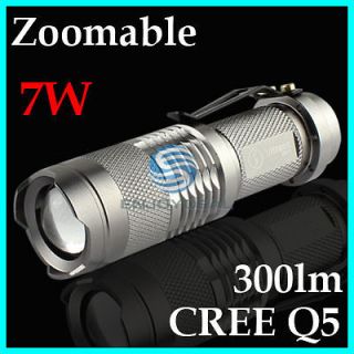   LED 7 Watt 300Lumen Zoom in/out Bright Mini Flashlight Torch Light A3
