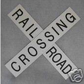 REAL CROSSBUCK RAIL ROAD CROSSING STREET TRAFFIC SIGN