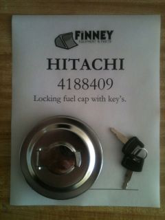 Hitachi Hydraulic Excavator Locking Fuel Cap With Keys 4188409 NEW 