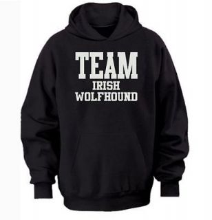 TEAM IRISH WOLFHOUND HOODIE warm cozy top   dog and puppy pet owners