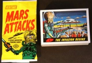2012 TOPPS MARS ATTACKS HERITAGE COMPLETE 55 CARD SET + WRAPPER NEW 