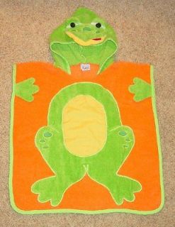 Cute FROG Hooded Bath Wrap Beach Towel Pullover Medium M Toad Tub 