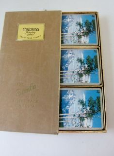   Cards vintage CONGRESS Samba 3 deck CANASTA Boxed Set Celutone Triple