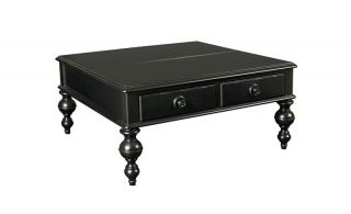 Black Painted Traditional Square Lift Top Coffee Table