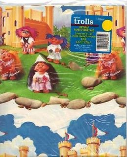 Rare New 1992 Norfin Trolls Gift Wrap Wrapping Paper