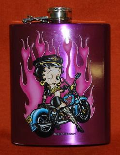 Betty Boop Hip Flask Biker Betty (100% Stainless Steel   7 Oz)