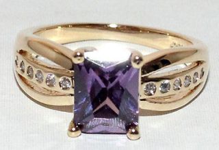 Exquisite Vintage Purple Tanzanite 14K Yellow Gold Ring 7.5# R5 2