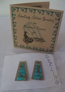 Turquoise & Sterling Silver Earrings by Roderick Tenorio, Southwest 