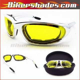 Motorcycle Transition Sunglasses with photochromic lens Chrome frames 