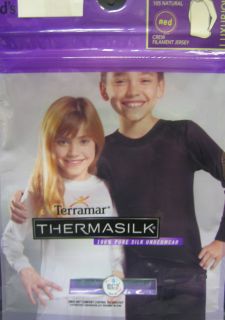   Kid Youth 100% Silk Thermasilk Thermal Underwear Tops Shirt Long John