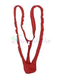 Mens Red Bikini Swimwear Swimsuit MANKINI Body Thong Costume Suspender 