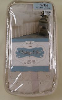 Vintage Chic eyelet bedskirt Ivory pick twin or full 14 drop 50/50 