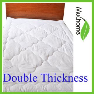 Mattress Topper 100% Mulberry Silk Filled Cotton Cover Double 