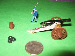 MARX MINIATURE BLUE & GRAY  CIVIL WAR CANNON PLAYSET TOY SOLDIERS