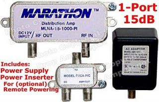 MARATHON 1 PORT 15dB Cable TV Signal Booster Distribution Amplifer